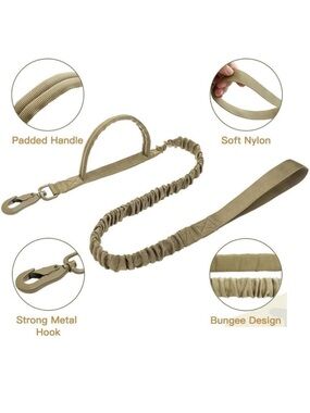 SALE!! Military tactical dog bungee training leash and seat belt buckle.